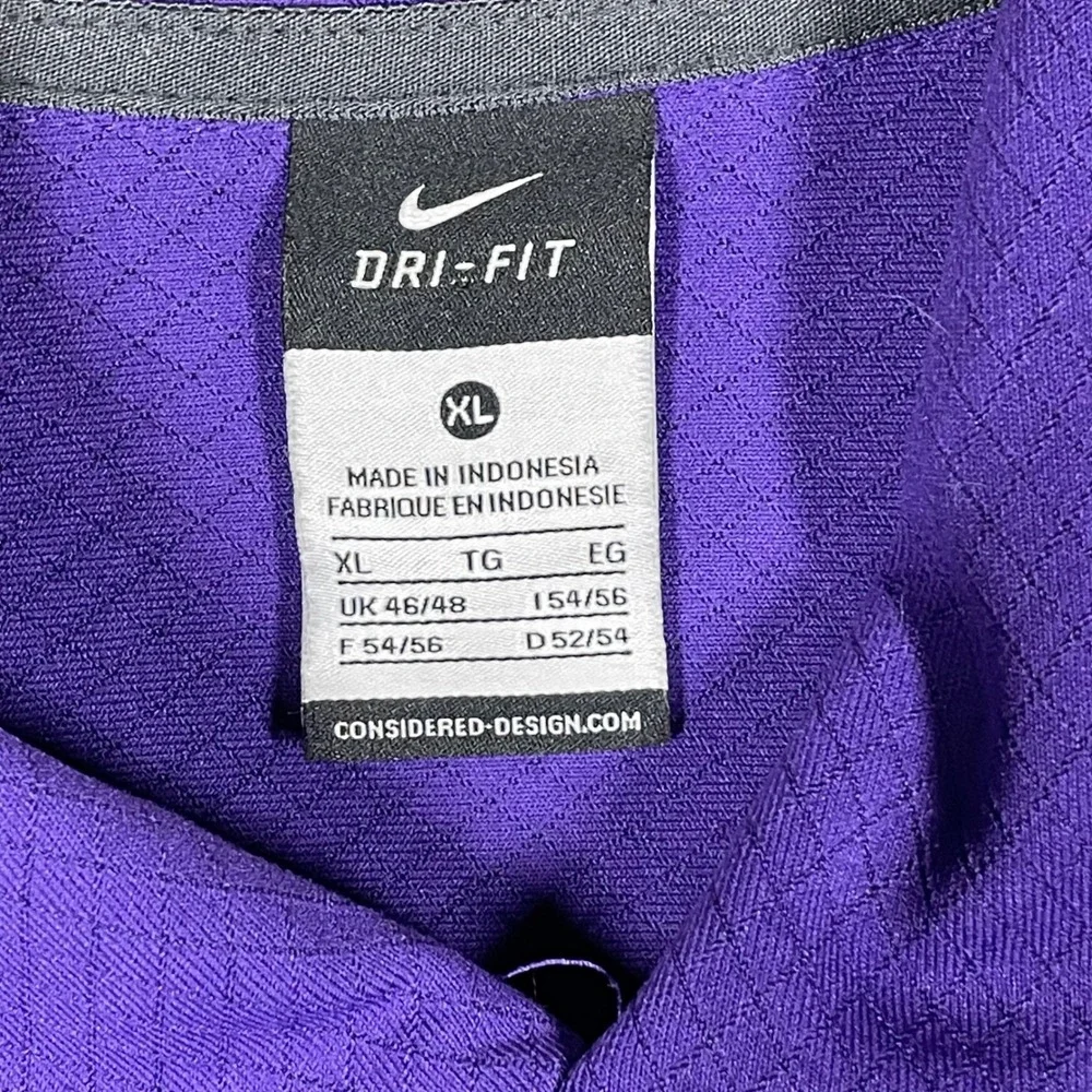 Nike Dri-FIT LSU Tigers Polo Shirt Mens XL Purple Yellow 22698X-LS1 NCAA